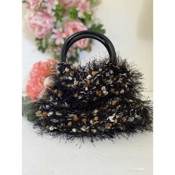 Vintage Handmade‎ Fringy Fuzzy Hairy Handbag - Picture 2 of 10